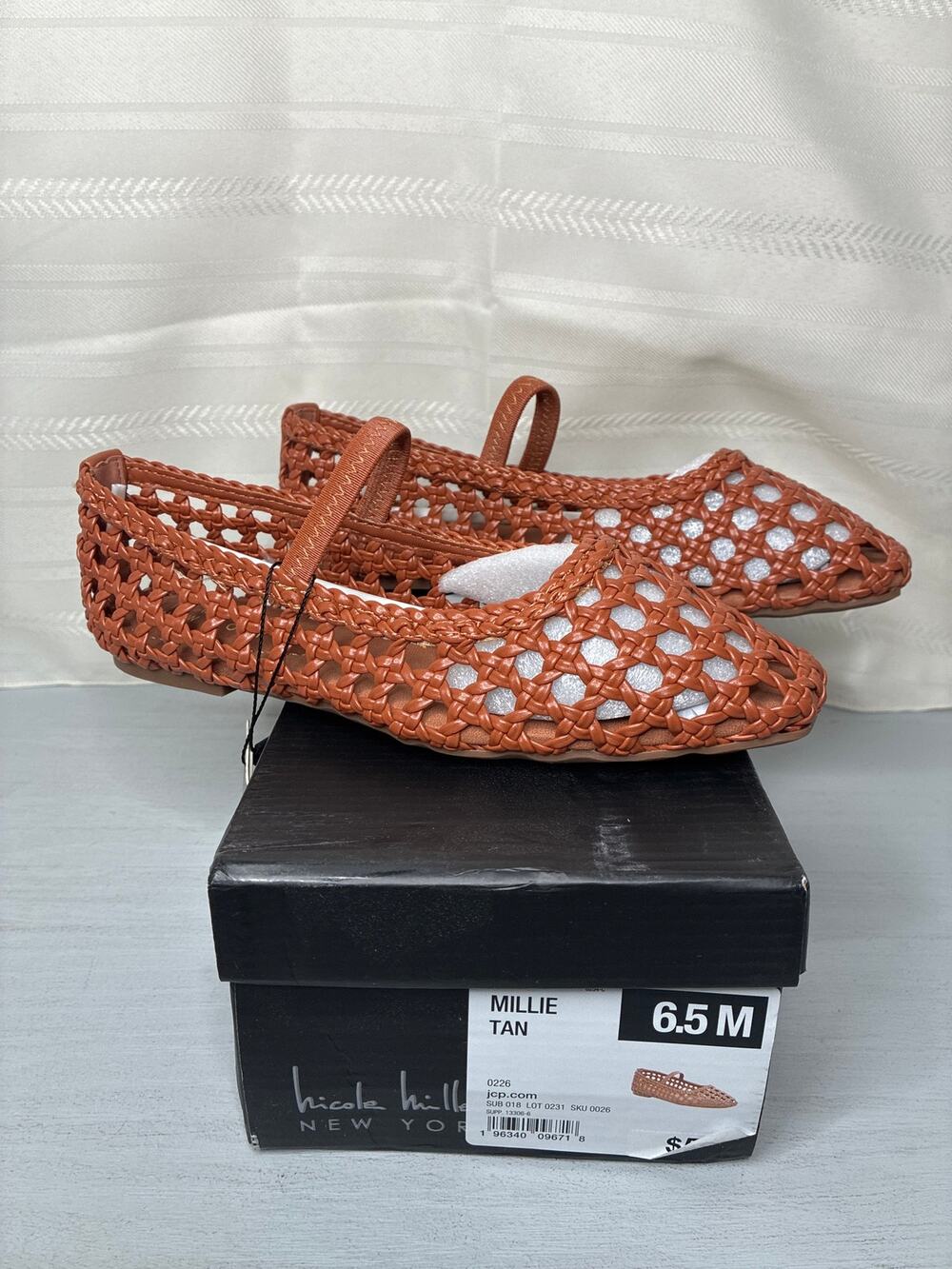 Nicole Miller Millie Round Toe Ballet Flats Tan Womens Size 6.5M